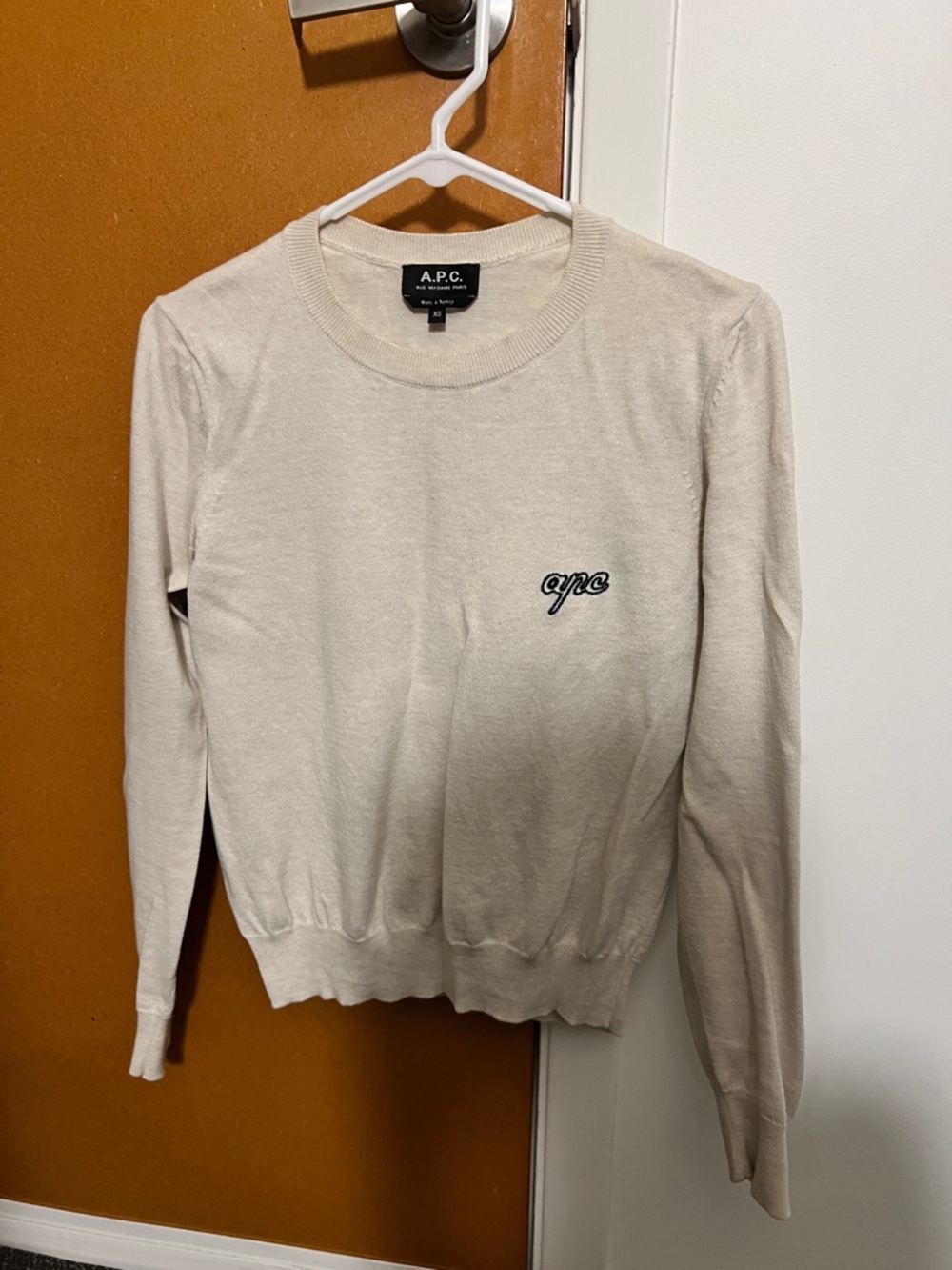 A.P.C. Off-White Crewneck with Script Logo